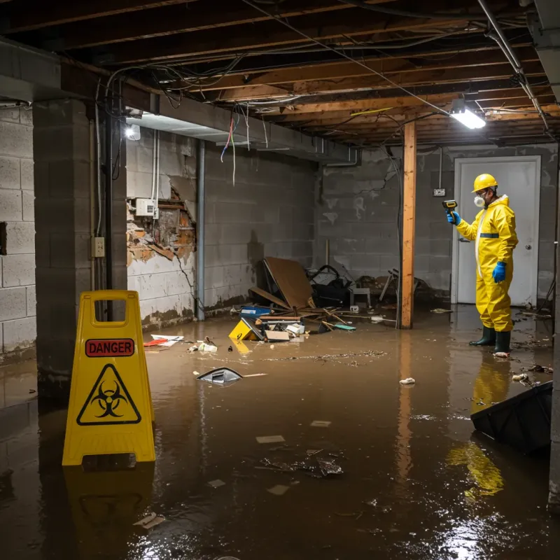 Flooded Basement Electrical Hazard in Newcastle, OK Property