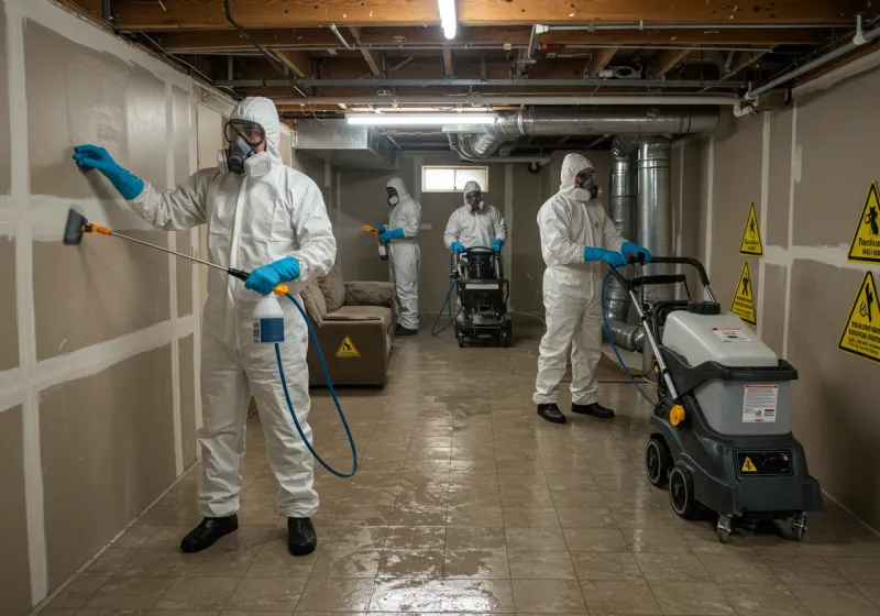Basement Moisture Removal and Structural Drying process in Newcastle, OK
